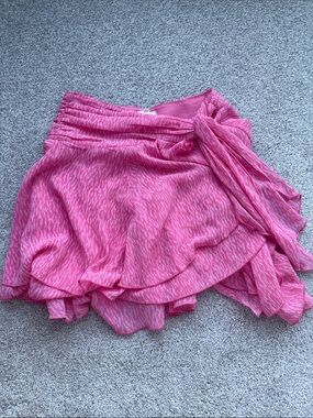 aerie Pink Ruffle Mini Skirt